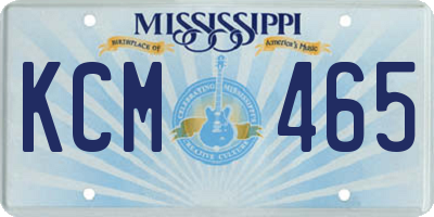 MS license plate KCM465