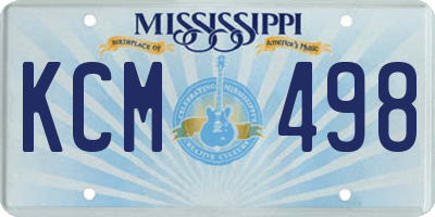 MS license plate KCM498