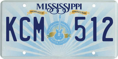 MS license plate KCM512