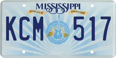 MS license plate KCM517