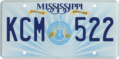 MS license plate KCM522