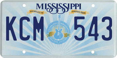 MS license plate KCM543