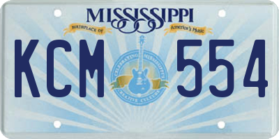 MS license plate KCM554