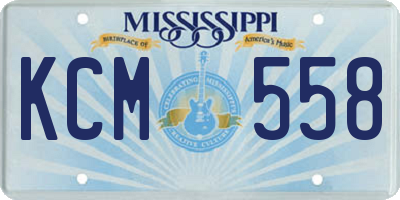 MS license plate KCM558