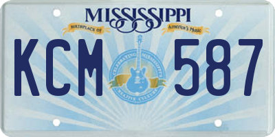 MS license plate KCM587