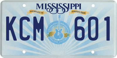 MS license plate KCM601