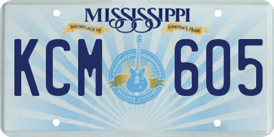 MS license plate KCM605