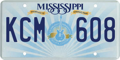 MS license plate KCM608