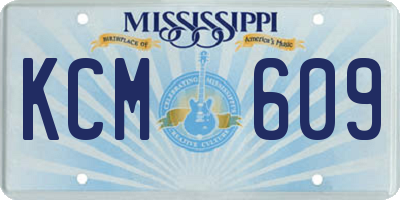 MS license plate KCM609