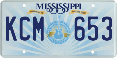 MS license plate KCM653