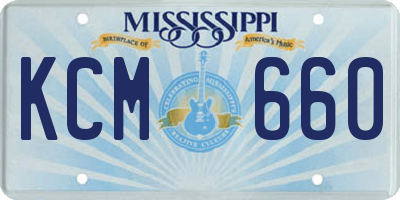 MS license plate KCM660