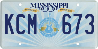 MS license plate KCM673
