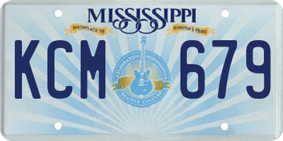 MS license plate KCM679