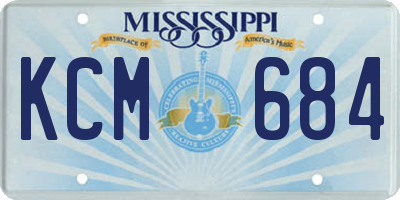 MS license plate KCM684