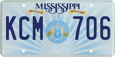 MS license plate KCM706