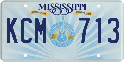 MS license plate KCM713