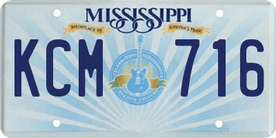 MS license plate KCM716