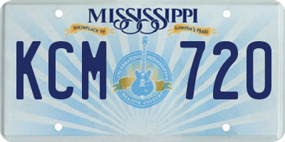 MS license plate KCM720