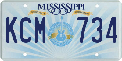 MS license plate KCM734