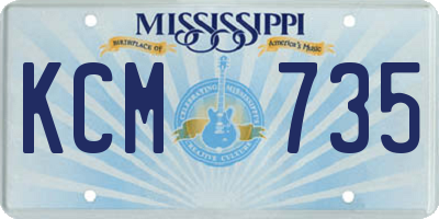 MS license plate KCM735
