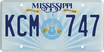 MS license plate KCM747