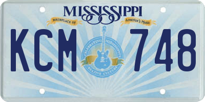 MS license plate KCM748