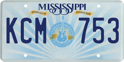 MS license plate KCM753