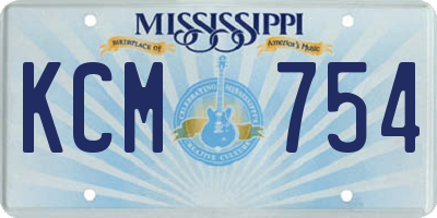 MS license plate KCM754