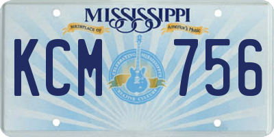 MS license plate KCM756