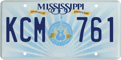 MS license plate KCM761