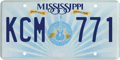MS license plate KCM771
