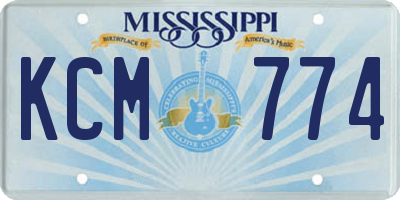 MS license plate KCM774