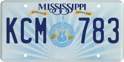 MS license plate KCM783