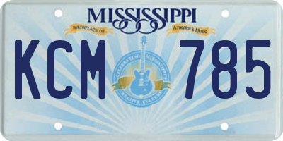 MS license plate KCM785