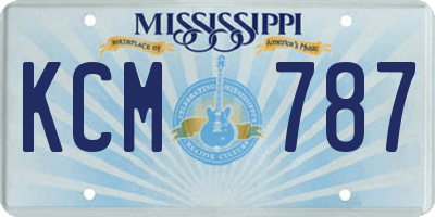MS license plate KCM787