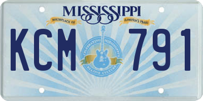 MS license plate KCM791