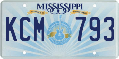 MS license plate KCM793