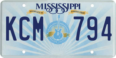 MS license plate KCM794