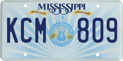 MS license plate KCM809