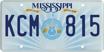 MS license plate KCM815