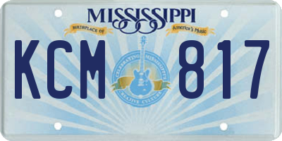MS license plate KCM817
