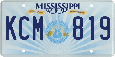 MS license plate KCM819