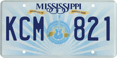 MS license plate KCM821