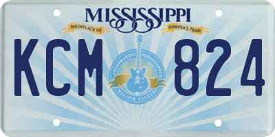 MS license plate KCM824