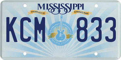 MS license plate KCM833