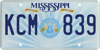 MS license plate KCM839