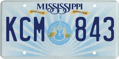 MS license plate KCM843