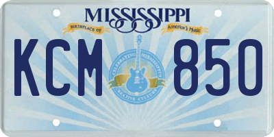 MS license plate KCM850