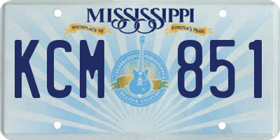 MS license plate KCM851