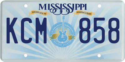 MS license plate KCM858